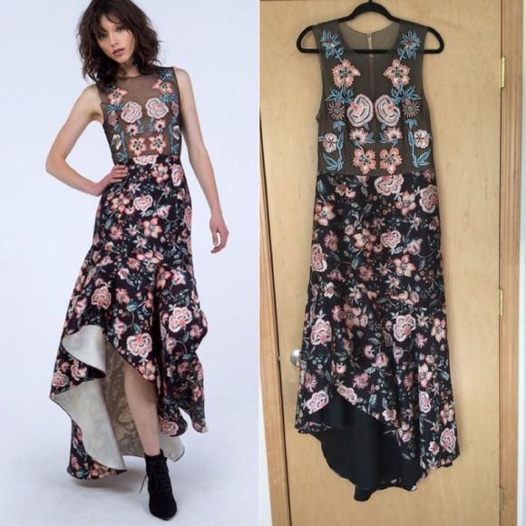 Sachin & BabiRoxie Floral & Satin High-Low